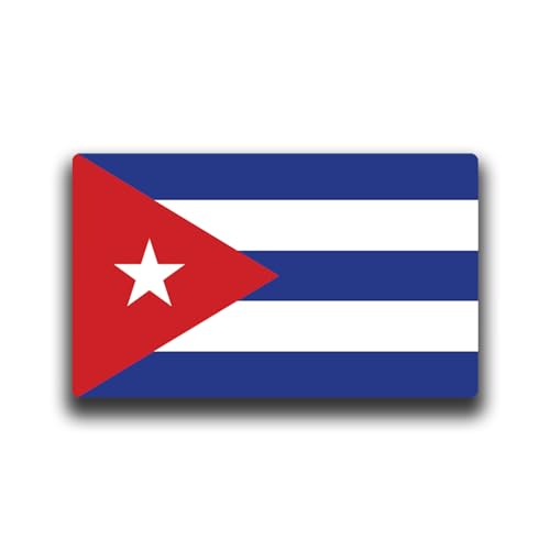 Image of World Country Flag Decal Stickers - Two Pack - for Cars Windows Bumpers Laptops Tablets Tumblers Cups Walls (Cuba)