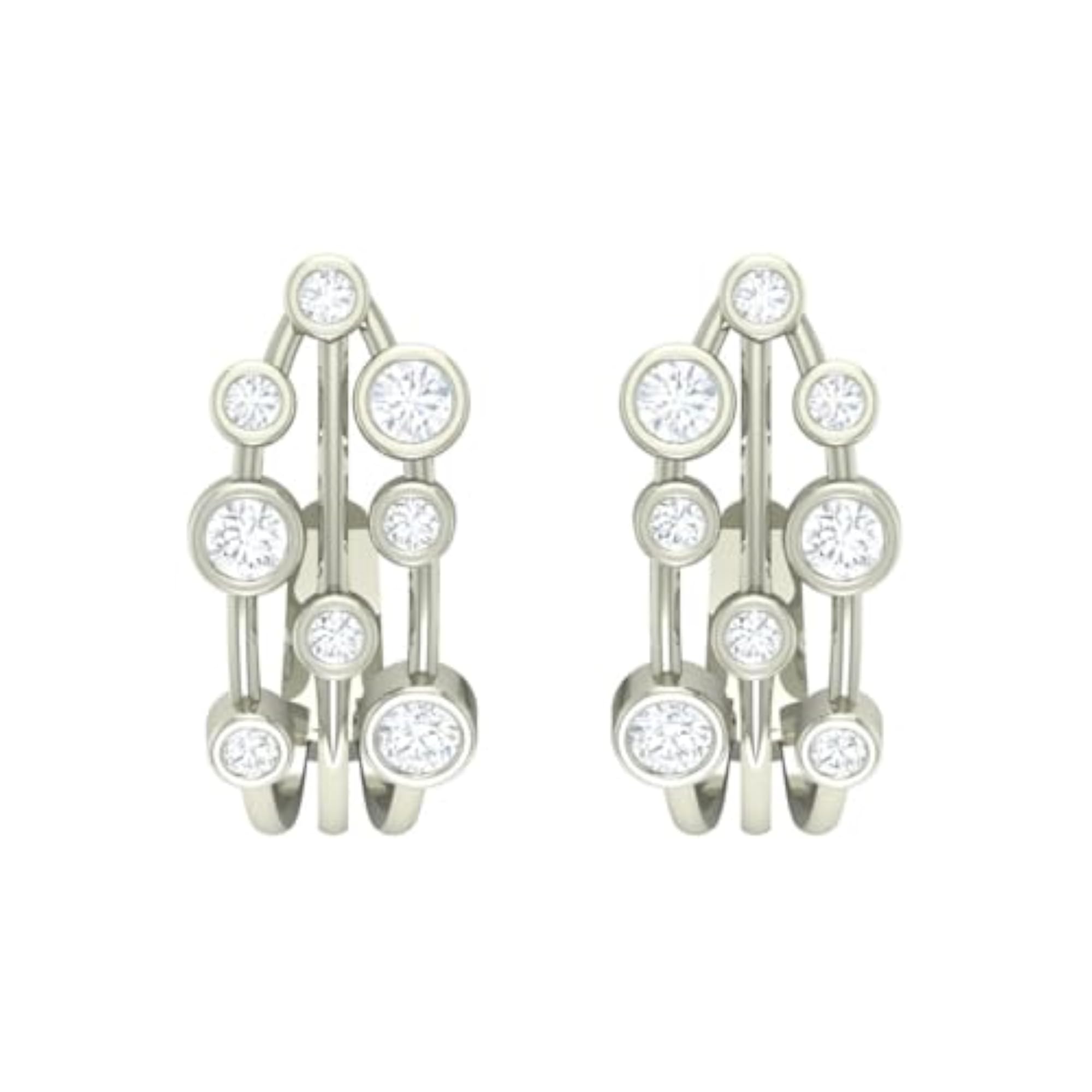 Women's 925 Silver Swiss Zirconia Hoop Juno Earrings