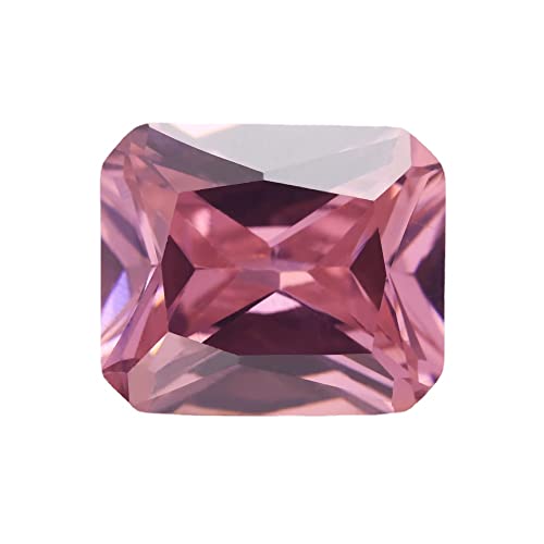 XIANGMO 20pcs 4x6mm Octangle Cut Loose CZ Synthetic Gemstone 5A Pink Cubic Zirconia Stone for Jewelry