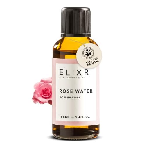 ELIXR Rosenwasser 100ml I Sanfte Reinigung und Pflege der Haut I Toner Gesichtswasser I Zertifizierte Naturkosmetik aus Deutschland I Rose Water