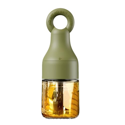 Generico Cooking Oil Dispenser, Olive Bottle with Silicone Pastry Brush, Compact Cooking Brush, 7.2x2.48 inches Leak-Proof Container for BBQ, Baking, Deep Frying, Salad Making, Camping