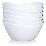 Cibeat Keramik Müslischale, 6 Zoll Porzellanschalen-Set, für Müsli, Salat, Dessert, Suppe, Mikrowelle und Spülmaschinenfest, 6er-Set Weiß