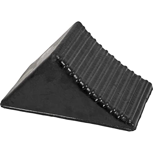 Image of Buyers Products WC1467A Wheel Chock, Rubber, 5 x 6 x 5 Inch, Ideal for Utility Vehicles and Trailers, Reinforced Rubber Design for Durable Continued Use, Black (Pack of 4)