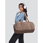 Quilted Travel Duffle Bag for Women Weekender Bag Large Puffer Overnight Bags Soft Puffy Duffel Bag Carry on Gym Bag Lightweight Personal Item Travel Bag for Trips Business Sport Airplane (Khaki) - Image 2