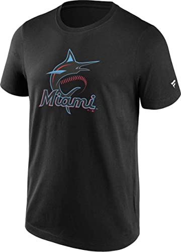 T-shirt Miami Marlins MLB Fanatics vêtement de baseball américain noir pour fan