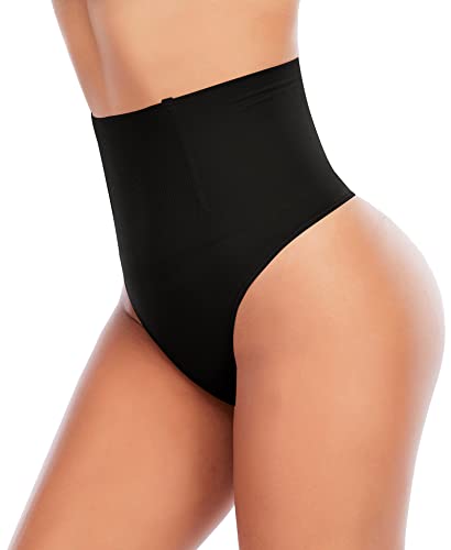 YARRCO Damen Bauchweg Unterhose Slips String Tanga Shapewear Miederhose Body Shaper Miederslips Figurformende Unterwäsche (Schwarz, S)
