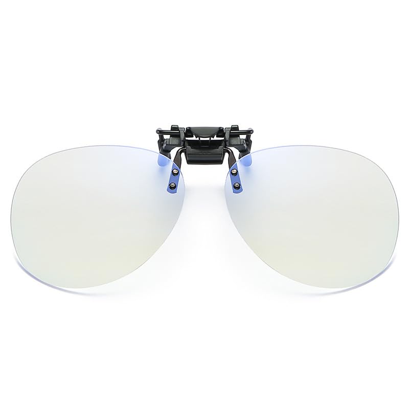 Image of Clip on Anti Blue Light Filter Glasses UV Blocking Anti Eye Strain Unisex (White B)