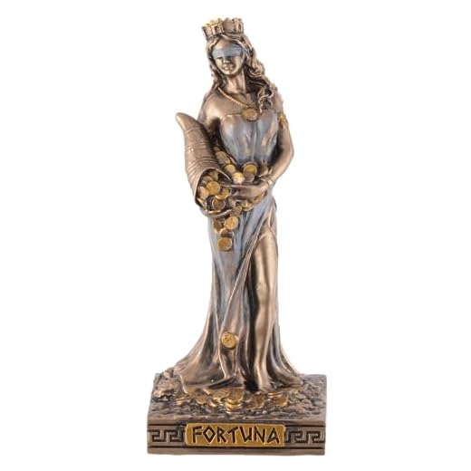 VOGLER Joh. Vogler GmbH Diosa griega Fortuna con cuerno de abundancia, piedra artificial, pintada a mano por artista, color bronce, 7088057