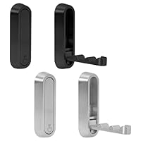 Mayoii 4pcs Folding Coat Hooks, Flip Down Hook for Hanging Coats, Bags, Towels and Keys Anywhere on Your Wall,Foldable Wall Hook Made of Zinc Alloy in Nordic Style (Black,Silver)