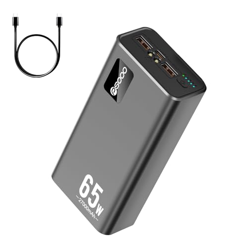 PSOOO Portable Charger 27000mAh 65W PD Fast Charging Power...
