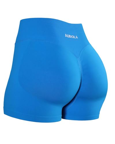 Image of AUROLA Influence Workout Shorts for Women,2.5 3.5 4.5 5.5 6.5 No Roll Up Squat Proof Scrunch Seamless Compression Gym Short