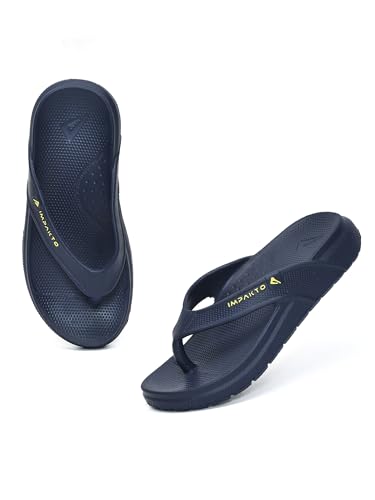 Image of Impakto Men's Arch Support Flip Flops | Lightweight & Bounce-Back Slippers | Soft Cushioned Footbed | Regular Wear Chappal for Home, Casual & Outdoor Use