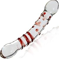 Glass dildo Rot 21 cm ⌀3,5cm Doppeldilos für frauen Long dildo für paare frauen und manner Big dildo Doppeldildo glass dildo Sex-toys Dildo groß SM Sexspielzeug Doppel dildo Analdildo Butt plug G22
