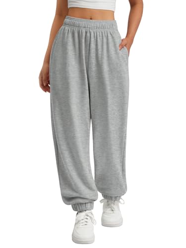 ATHMILE Sweatpants Women Baggy Lounge Pants Workout Gym Active High Waisted Joggers for Women Y2K Fall Clothes 2025 Grey