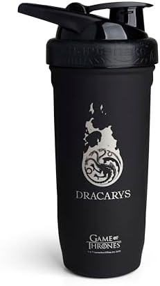 Smartshake Reforce Stainless Steel Game Of Thrones Dracarys, Shaker Bottle (900 ML /30oz) | Lightweight Resistance Sports Shaker Bottle with a Soft Lid | Leakproof, BPA Free & DEHP Free