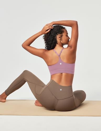 Image of Heathyoga Sports Bras for Women Adjustable Strappy Sports Bra Y-Back Low Impact Racerback Workout Bra with Removable Pads