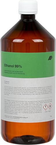 1L Ethanol 99%, Synthetische Qualität, vergällt, ideal im Haushalt oder als Brennstoff (1 L)