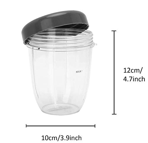 Utiz 18oz/500ml Small Cup with Flat Lid Cap for Nutribullet 600W 900W Blender Juicer (18oz)