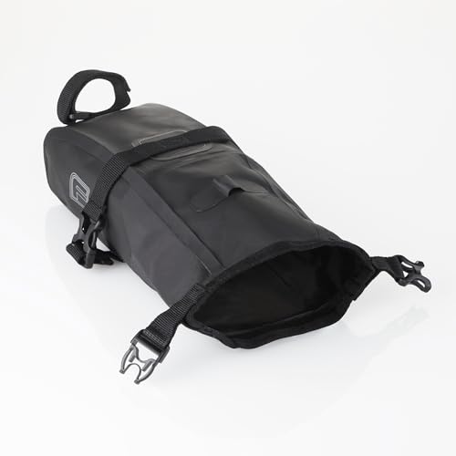 FISCHER Fahrrad Satteltasche wasserabweisend | Fahrradtasche größenverstellbar | einfache Montage, 86278, Schwarz, Einheitsgröße
