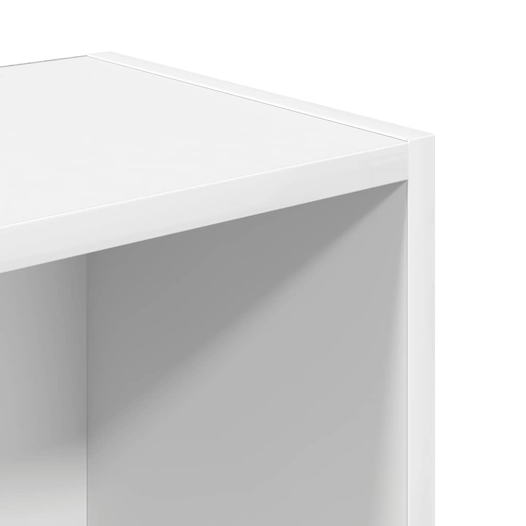 Bücherregal Weiß 31x24x102 cm Holzwerkstoff | Mehrere Böden, Tür links oder rechts montierbar, Vielseitig einsetzbar, Pflegeleicht mit feuchtem Tuch