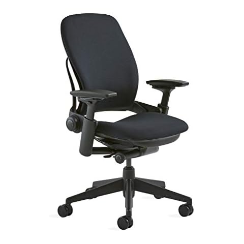 Steelcase Leap Chair, Black Fabric,FBA,5" Cylinder - Cover