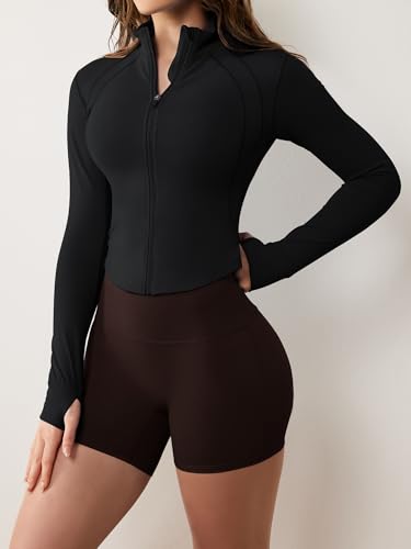 GYM RAINBOW Womens Zip Up Athletic Jacket Lightweight Contour Fit Gym Fitness Workout Jackets with Thumb Holes3