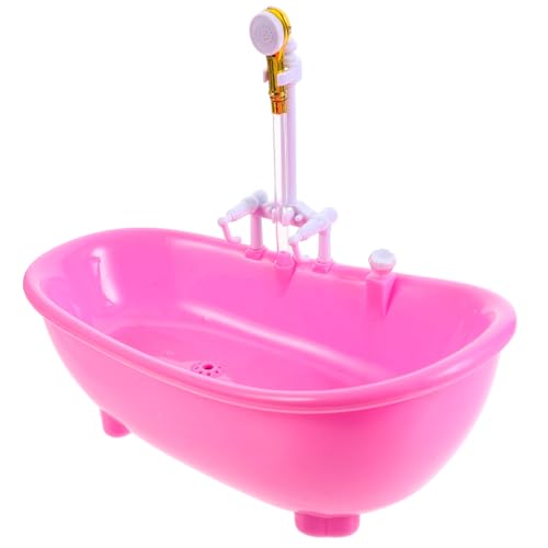 SAFIGLE Elektrische Mini Puppenbadewanne Mit Wassersprühfunktion Ohne Batterien 8.78 Zoll Kunststoff Badewanne Spielzeug Für Kinder Puppenpflege