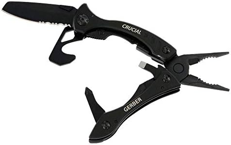 GERBER Crucial Multi-Tool - Black w/Pocket Clip & Strap Cutter [31-001518]