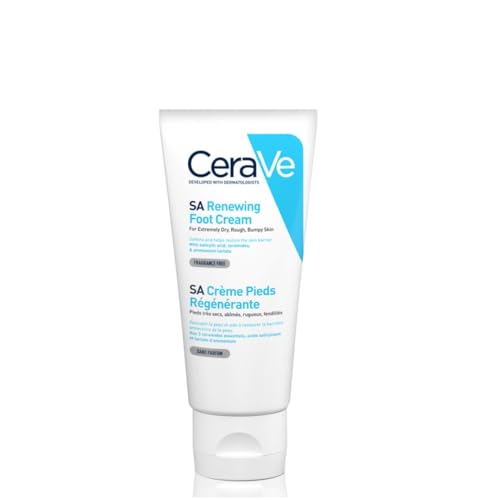 CeraVe SA Renewing Foot Cream, With salicylic acid, 3 essential ceramides & ammonium lactate, For extremely dry, rough, and bumpy feet, 88 ml/3 oz