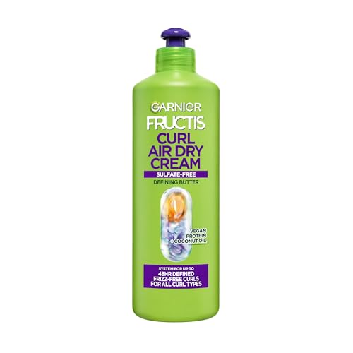 Garnier Fructis Curl Nourish Air Dry Cream XL Leave In Conditioner, Curl Defining Cream with...