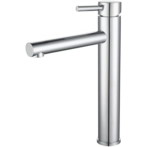 VALAZ Chrome Round Single Lever Tap Tap for Basin with Straight Spout Brass Cold and Hot Water Mixer Palancia Series Cover