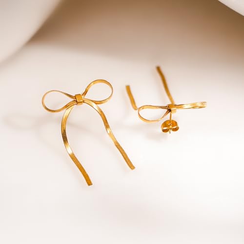 Image of Rubans Demi Fine Stainless Steel Stud Earrings Daily Gift for Women & Girls