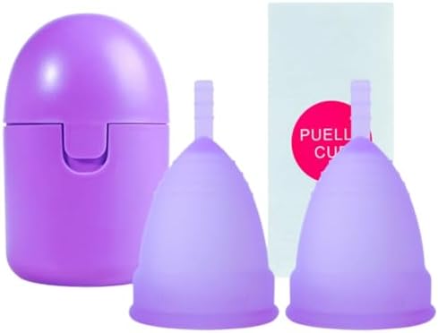 Copo Menstrual Silicone Reutilizável Tamanhos S e L com Copo Este...