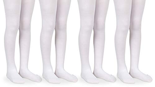 Jefferies Socks Girls School Uniform Smooth Microfiber Nylon Dress Tights 4 Pack