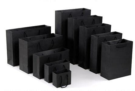 10 Uds Bolsa de Papel de Regalo Bolsa de Compras de Ropa de Regalo Papel Kraft Color sólido Negro Blanco Rosa