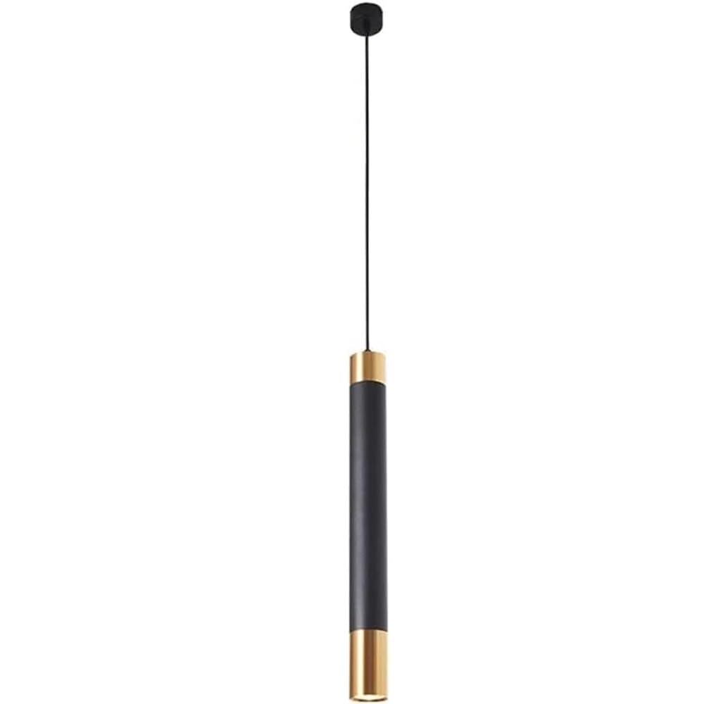 Lampada a sospensione lineare moderna e minimalista, lampada a cilindrica a tubo sopra il bar, lampadario lungo industriale for bagno, cucina, isola, sala da pranzo(Black-White light,55cm)
