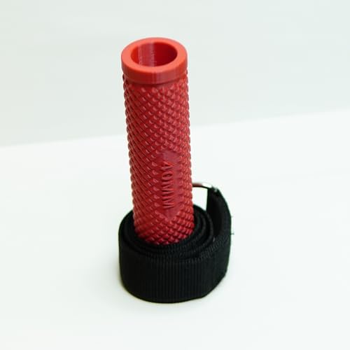Image of Armwrestling Multispinner Training Handle with Strap, Red Textured Grip (40 mm)