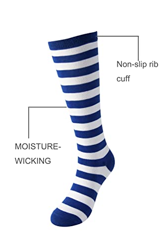 Cerebro Knee High Socks for Kids Stripes Girls Cotton Calf Athletic Tube Socks,SOCKS2