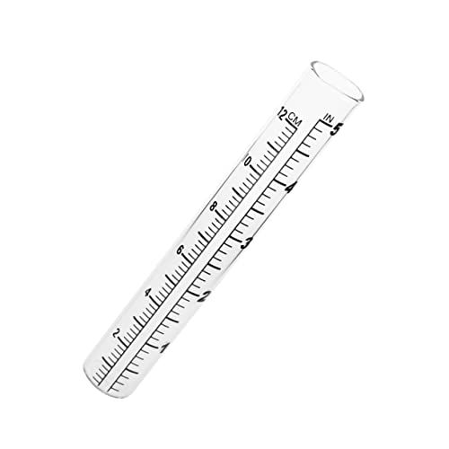 FUNOMOCYA Replacement Rain Gauge Tube 12cm Glass Flat-Bottomed Rain Gauge Meter Test Tube Scale for Garden Sprinkler