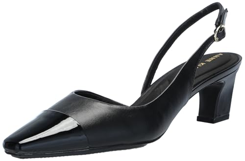 Escarpins Anne Klein Sadella noir lisse talon stable confort femme