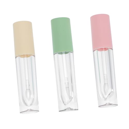 OSOLADY 3個 軽量リップグロスチューブ 透明詰め替え容器 持ち運び便利 トラベル用口紅バーム小けボトル ランダムカラー ランダムカラー