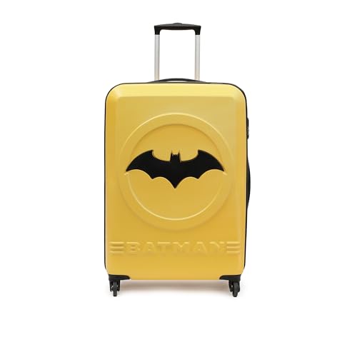 Image of YAYAVAR Batman Trolley Suitcase - 130L, Chech-in Luggagewith 8 Spinner Wheel, Hard Shell Polycarbonate Suitcase, Number Lock, Water Resistant, Luggage Bag for Travel (Yellow & Black, 76cm, Large)