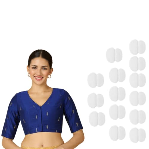 Image of Studio Shringaar Women's Handloom Cotton Silk Readymade Saree Blouse with Underarm Sweat Pads (Pack of 14 Pads)