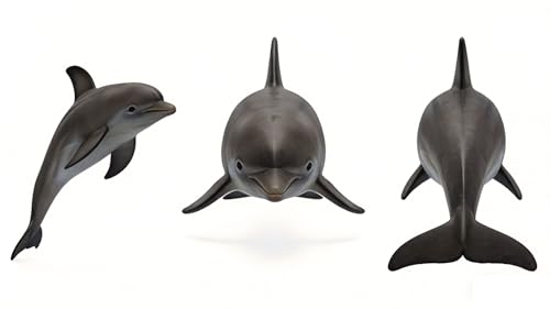 Image of SmilerSmile Dolphin Figurine Plastic Sea Creature Toy for Toddlers | Solid PVC Action Figure, Simulation Sea Animals, Educational Ocean Animal Model, Non-toxic Safe Bath Toy for Kids