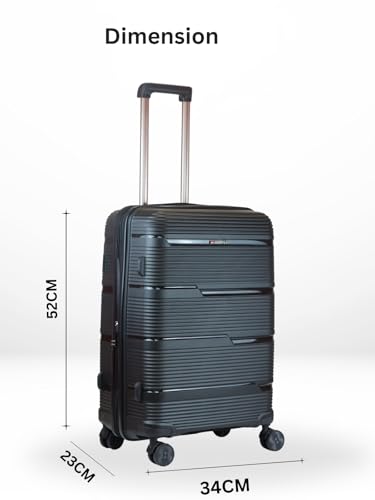 Image of Ligo 55 Cm Small Lightweight 8 Wheel Trolley Bag with Anti-Theft Zip | Premium Travel Luggage for Men & Women.