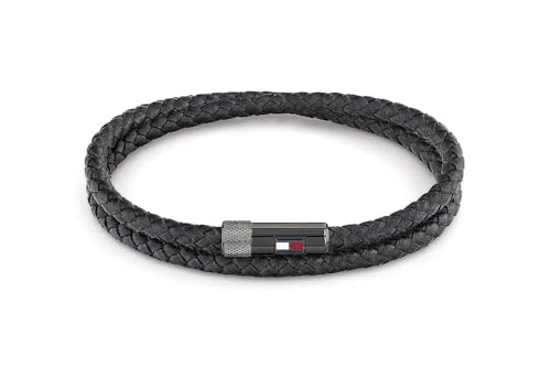 Tommy Hilfiger Jewelry Bracelet pour Homme en Cuir Noir -...