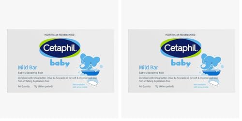 Image of Cetaphil Baby Mild Cleansing Bar for Newborns & Babies 75 gm | With Shea Butter, Avocado Oil & Olive Oil | Gentle, Hypoallergenic, Pediatrician Recommended | Dry & Sensitive Skin (Pack of 2)