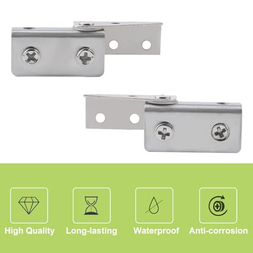UFURMATE Glass Door Hinge 4Pcs Side Mounted Frameless Glass Door Pivot Hinges Clamp Adjustable Cabinet Pivot Hinge Clip Replacement Kit for 5-8mm Free-Swinging Glass Door (Brushed) - Image 3