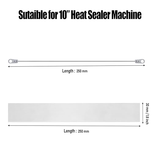 Image of Hi-Power Sealing Machine Replacement Elements Set of 4 Flat Elements with Teflon Cloth - 8 inch