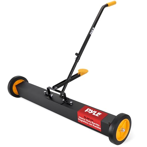 Pyle barredora magnética rodante, de 91 cm, con Mango Ajustable, Recolector de metales. Resistente para taller, Construccion y uso industrial